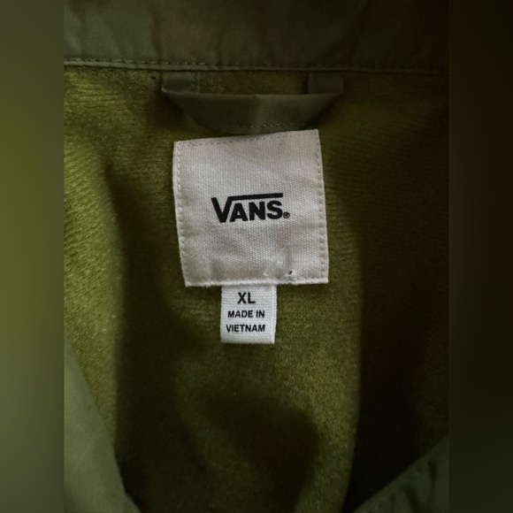 VANS Thanks Coach Jacket Olive Green Windbreaker Size XL - Picture 3 of 8